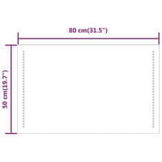 Greatstore Koupelnové zrcadlo s LED osvětlením 80 x 50 cm