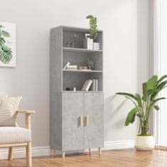 Greatstore Skříň highboard betonově šedá kompozitní dřevo