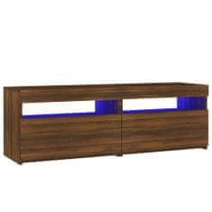 Greatstore TV skříňka s LED osvětlením hnědý dub 120 x 35 x 40 cm