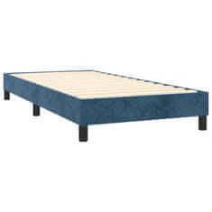 Greatstore Box spring postel s matrací tmavě modrá 100x200 cm samet