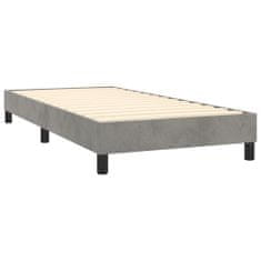 Vidaxl Box spring postel s matrací světle šedá 90x200 cm samet