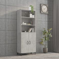 Greatstore Skříň highboard betonově šedá kompozitní dřevo