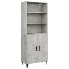 Greatstore Skříň highboard betonově šedá kompozitní dřevo