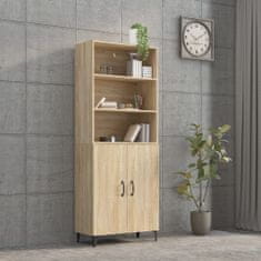 Greatstore Skříň highboard dub sonoma kompozitní dřevo