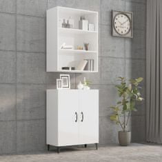 Greatstore Skříň highboard bílá s vysokým leskem kompozitní dřevo