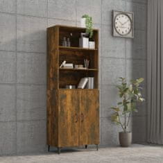 Greatstore Skříň highboard kouřový dub kompozitní dřevo