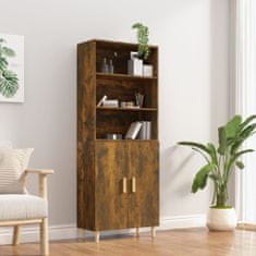 Greatstore Skříň highboard kouřový dub kompozitní dřevo