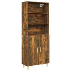 Greatstore Skříň highboard kouřový dub kompozitní dřevo