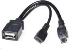PremiumCord OTG redukční kabel USB A femaleMicro USB female - Micro USB male
