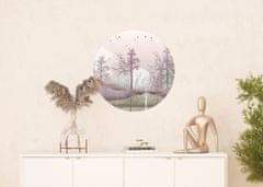 AG Design Barevný les, kulatá samolepicí vliesová fototapeta do obývacího pokoje, ložnice, jídelny, kuchyně, 70x70