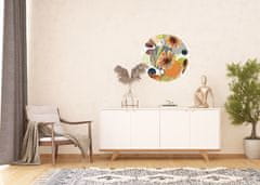 AG Design Abstrakce tvary a květiny, kulatá samolepicí vliesová fototapeta do obývacího pokoje, ložnice, jídelny, kuchyně, 70x70