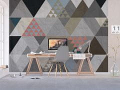 AG Design Abstrakce s barevnými trojúhelníky, vliesová fototapeta 360x270 cm