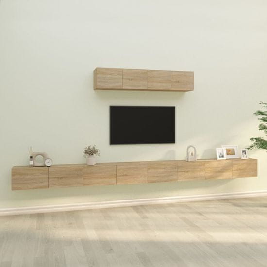 Greatstore 4dílný set TV skříněk dub sonoma kompozitní dřevo