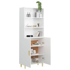 Greatstore Skříň highboard bílá s vysokým leskem kompozitní dřevo