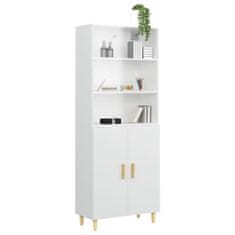 Greatstore Skříň highboard bílá s vysokým leskem kompozitní dřevo