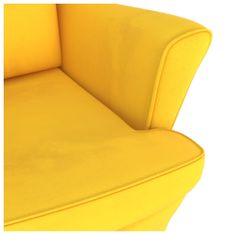 Vidaxl Houpací křeslo s dřevěnými nohami a stoličkou žluté samet