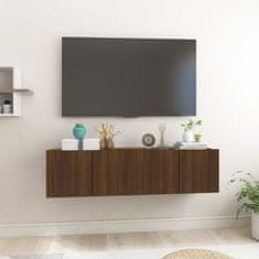 Vidaxl Závěsné TV skříňky hnědý dub 2 ks 60x30x30 cm kompozitní dřevo