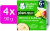 Gerber Organic 100% rostlinný dezert jablko a ananas s kokosovým mlékem 4 x 90 g