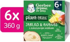 Gerber Organic 100% rostlinný dezert jablko a ananas s kokosovým mlékem 24 x 90 g