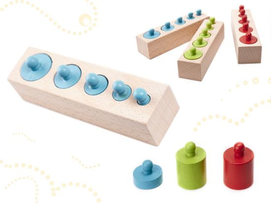 InnoVibe Dřevěné Montessori vkládací závažíčko barevné
