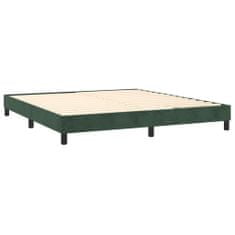 Greatstore Box spring postel s matrací tmavě zelená 180x200 cm samet