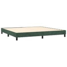 Vidaxl Box spring postel s matrací tmavě zelená 200x200 cm samet