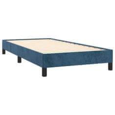 Greatstore Box spring postel s matrací tmavě modrá 90x200 cm samet