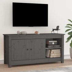 Vidaxl TV skříňka šedá 103 x 36,5 x 52 cm masivní borové dřevo