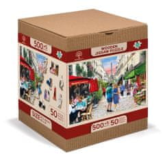 InnoVibe Wooden City Dřevěné puzzle Pařížské bistro 2v1, 505 dílků EKO
