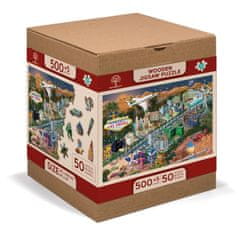 InnoVibe Wooden City Dřevěné puzzle Vítejte v Las Vegas 2v1, 505 dílků EKO