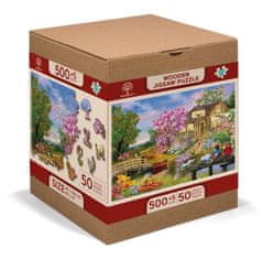 InnoVibe Wooden City Dřevěné puzzle Chata na jaře 2v1, 505 dílků EKO