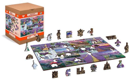 InnoVibe Wooden City Dřevěné puzzle Levandulová Francie 2v1, 75 dílků EKO