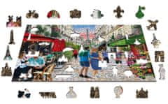 InnoVibe Wooden City Dřevěné puzzle Pařížské bistro 2v1, 505 dílků EKO