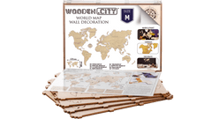 InnoVibe Wooden City Dřevěná mapa světa velikost M (57x38cm)