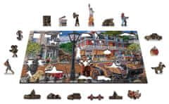 InnoVibe Wooden City Dřevěné puzzle Hlavní ulice 2v1, 400 dílků EKO