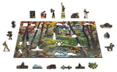 InnoVibe Wooden City Dřevěné puzzle Chata v lese 2v1, 400 dílků EKO