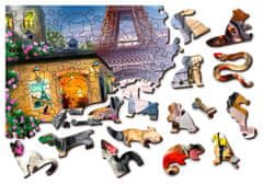 InnoVibe Wooden City Dřevěné puzzle Štěňata v Paříži 2v1, 75 dílků EKO