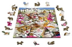 InnoVibe Wooden City Dřevěné puzzle Koťata v Hollywoodu 2v1, 75 dílků EKO