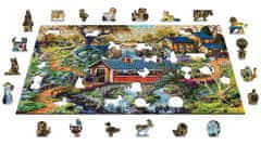 InnoVibe Wooden City Dřevěné puzzle Venkovské mosty 2v1, 505 dílků EKO