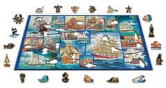 InnoVibe Wooden City Dřevěné puzzle Plachetnice 2v1, 505 dílků EKO