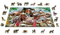 InnoVibe Wooden City Dřevěné puzzle Život na farmě 2v1, 505 dílků EKO