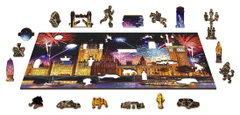 InnoVibe Wooden City Dřevěné puzzle Noční Londýn 2v1, 75 dílků EKO