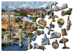 InnoVibe Wooden City Dřevěné puzzle Světové památky 2v1, 75 dílků EKO