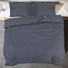 Greatstore Sada ložního prádla antracitová 140 x 200 cm bavlna