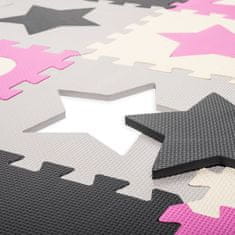 InnoVibe Kontrastní pěnové růžové puzzle s tvary a ohrádkou - 36 kusů