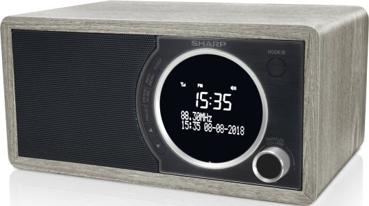 radiopřijímač sharp dr450 moderní design Bluetooth dab fm tuner budík časovač vypnutí dřevěná skříňka