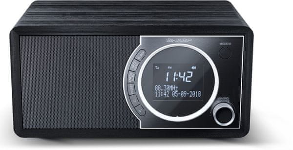  radiopřijímač sharp dr450 moderní design Bluetooth dab fm tuner budík časovač vypnutí dřevěná skříňka 