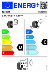 TOMKET ALLYEAR VAN 3 8PR (3PMSF certif) 205/65 R16 T107