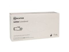 sarcia.eu Bílé pudrované latexové rukavice MERCATOR 100 ks XL