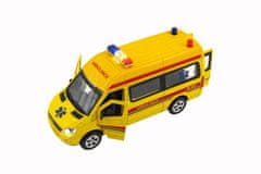 InnoVibe Auto ambulance kov/plast 15cm na baterie se světlem se zvukem na zpětné natažení 6ks v boxu